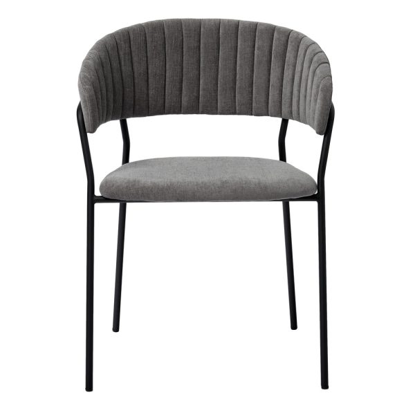 komplekt-iz-2-h-stulev-turin-seryj-velvet-s-chjornymi-nozhkami-2 Комплект из 2-х стульев Turin серый вельвет с чёрными ножками — изображение 3