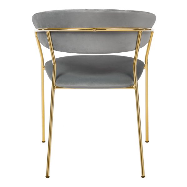 Комплект из 2-х стульев Turin серый, золотые ножки — изображение 5