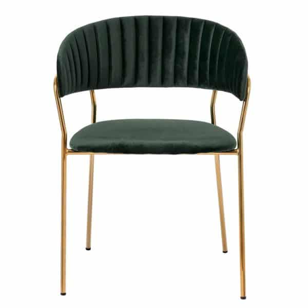 Комплект из 2-х стульев Turin зеленый, золотые ножки — изображение 3