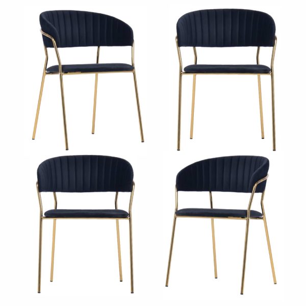 Комплект из 4-х стульев Turin чёрный с золотыми ножками Комплект из 4-х стульев Turin чёрный с золотыми ножками