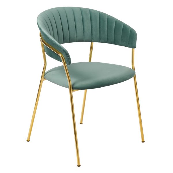 Комплект из 4-х стульев Turin мятный с золотыми ножками — изображение 2