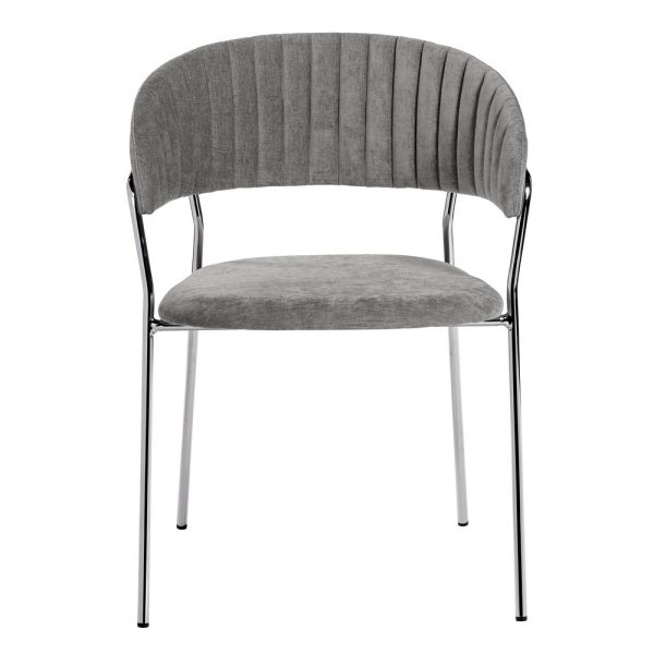 komplekt-iz-4-h-stulev-turin-seryj-velvet-s-hromirovannymi-nozhkami-2 Комплект из 4-х стульев Turin серый вельвет с хромированными ножками — изображение 3