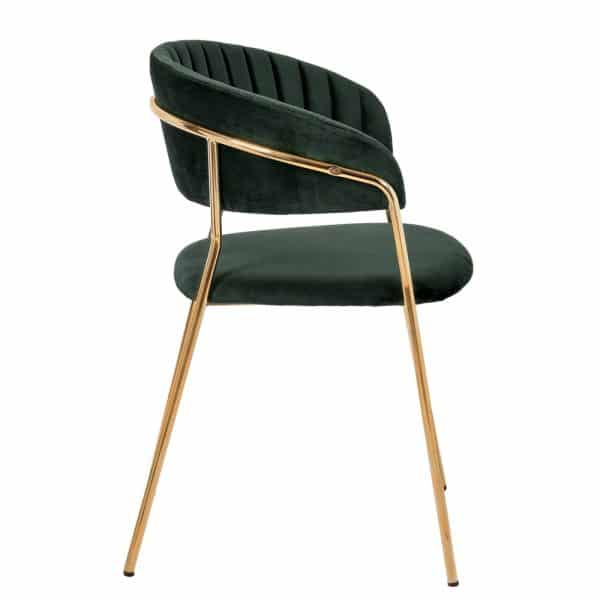 Комплект из 4-х стульев Turin зеленый, золотые ножки — изображение 4