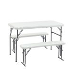 Комплект стола и двух скамеек Кейт белый