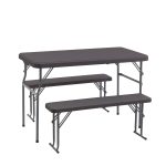 Комплект стола и двух скамеек Кейт коричневый