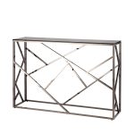 Консоль АРТ ДЕКО 115*30 стекло smoke сталь тёмный хром