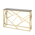 Консоль АРТ ДЕКО 115*30 золото стекло smoke