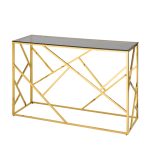 Консоль АРТ ДЕКО 120х40 золото стекло smoke