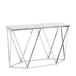 Консоль Авалон 122*41 серый мрамор сталь серебро