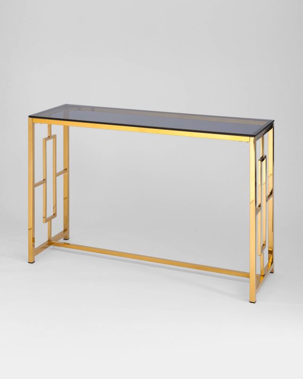 Консоль БРУКЛИН 120*40 золото стекло smoke — изображение 2