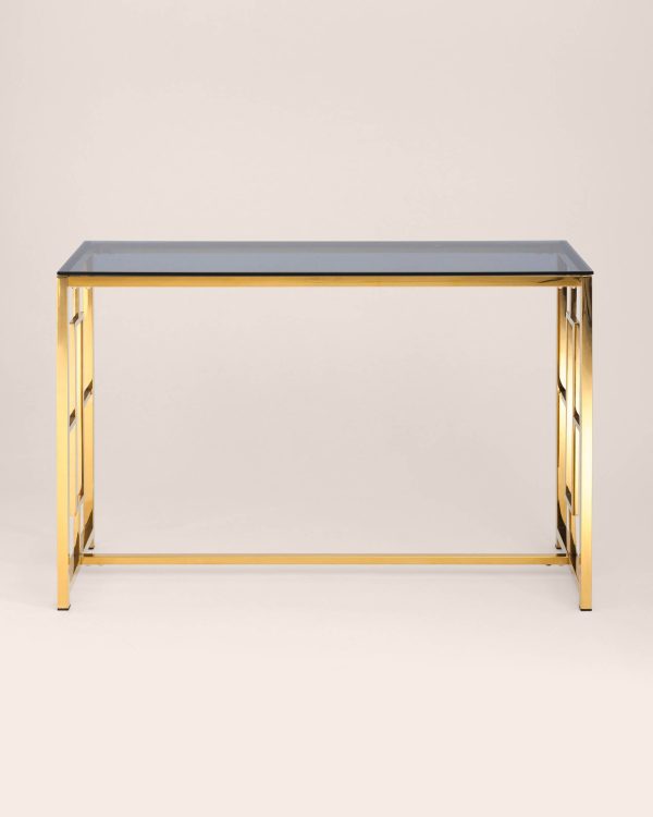 Консоль БРУКЛИН 120*40 золото стекло smoke — изображение 3