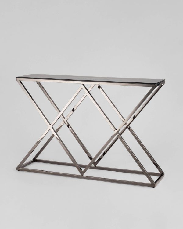 Консоль ИНСИГНИЯ 115*30 сталь темный хром стекло smoke — изображение 2