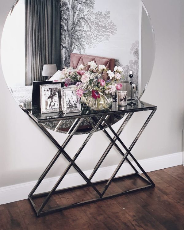 Консоль ИНСИГНИЯ 115*30 сталь темный хром стекло smoke — изображение 3