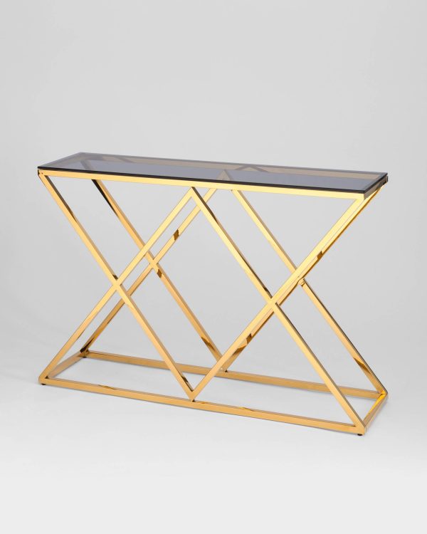 Консоль ИНСИГНИЯ 115*30 золото стекло smoke — изображение 2