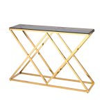 Консоль ИНСИГНИЯ 115*30 золото стекло smoke