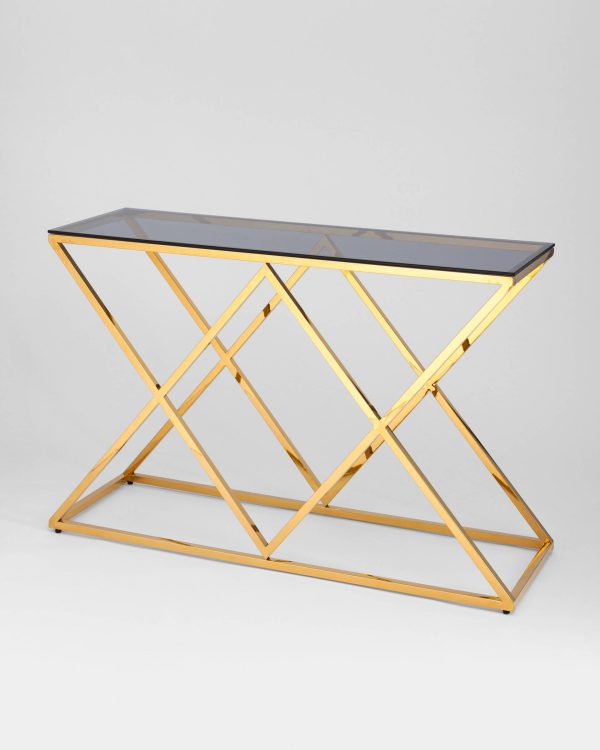 Консоль ИНСИГНИЯ 120*40 золото стекло smoke — изображение 2