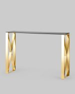 Консоль КРОСС 115*30 золото стекло smoke — изображение 2