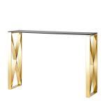 Консоль КРОСС 115*30 золото стекло smoke