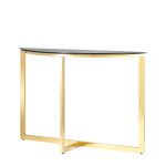 Консоль полукруглая АЛЬБА 115*30 золото стекло черное