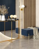 Консоль полукруглая АЛЬБА 115*30 золото стекло черное — изображение 3