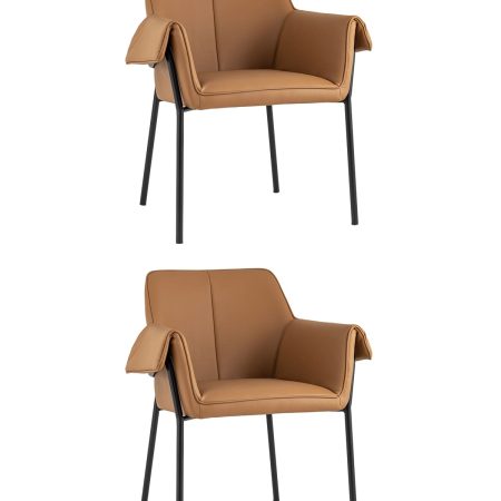 Кресло Бесс экокожа коричневый 2 шт.