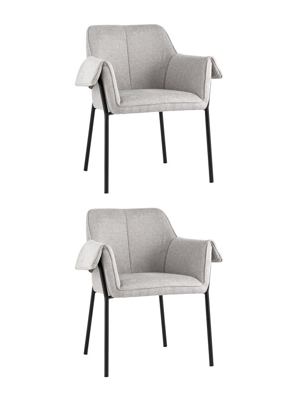 Кресло Бесс рогожка светло-серый 2 шт.