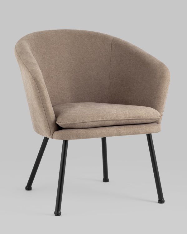 Кресло Декстер бежевое черные металлические ножки — изображение 2