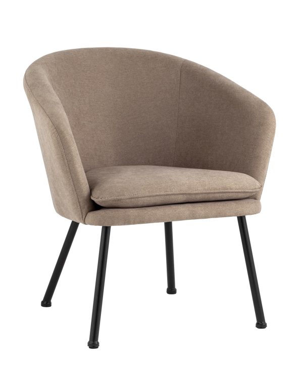 Кресло Декстер бежевое черные металлические ножки