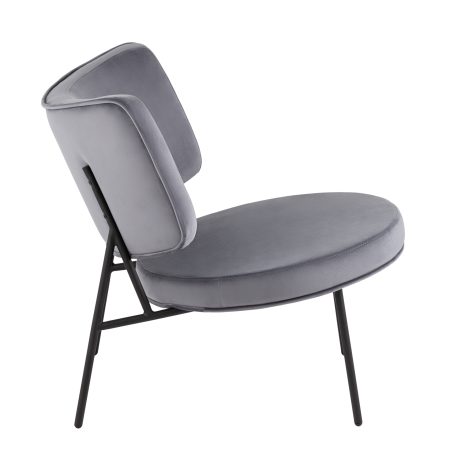 Кресло District Lounge велюр серый
