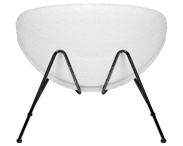 Кресло дизайнерское DOBRIN EMILY, белый (букле) ткань, черное основание — изображение 5