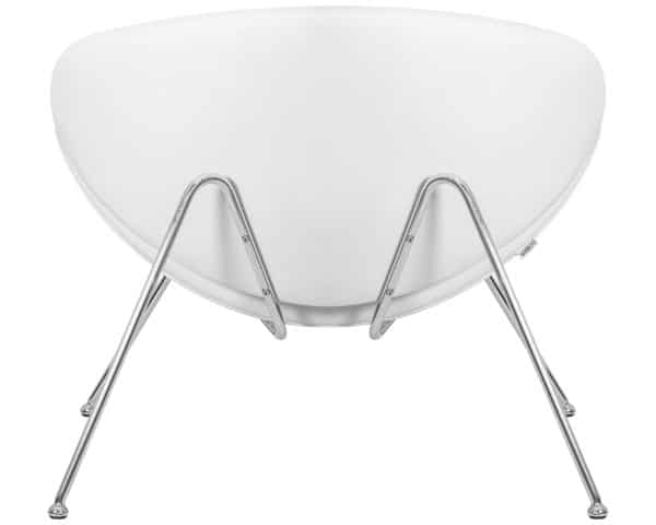 Кресло дизайнерское DOBRIN EMILY, белый винил YP17, хромированная сталь — изображение 5