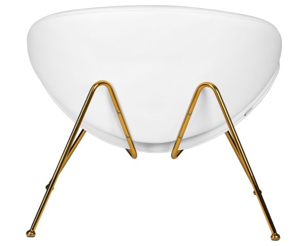 Кресло дизайнерское DOBRIN EMILY, белый винил YP17, золотое основание — изображение 5