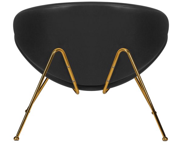 Кресло дизайнерское DOBRIN EMILY, черный винил YP16, золотое основания — изображение 5