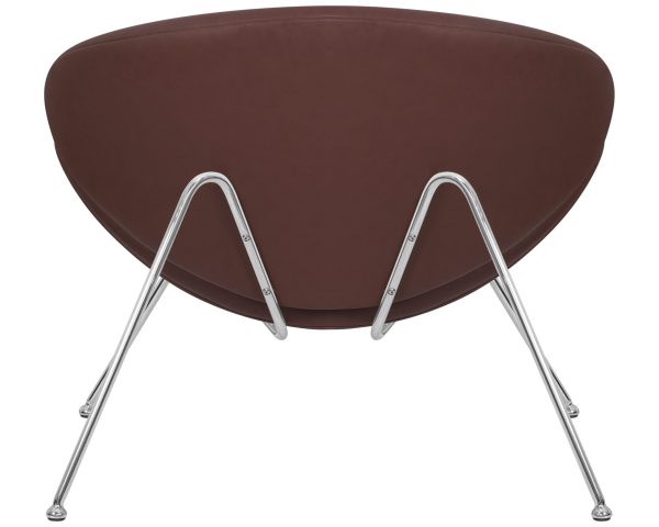 Кресло дизайнерское DOBRIN EMILY, коричневый винил YP5, хромированная сталь — изображение 5