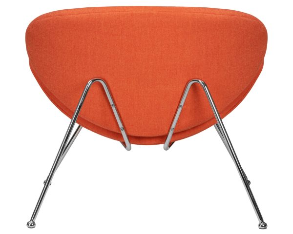 Кресло дизайнерское DOBRIN EMILY, оранжевая ткань AF, хромированная сталь — изображение 5