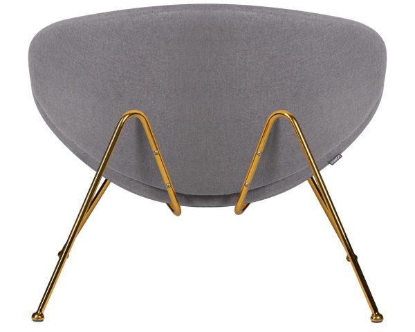 Кресло дизайнерское DOBRIN EMILY, серая ткань AF7, золотое основание — изображение 5