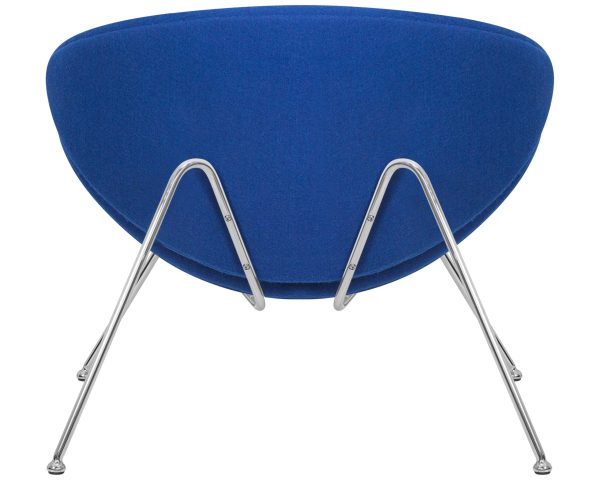 Кресло дизайнерское DOBRIN EMILY, синяя ткань AF6, хромированная сталь — изображение 5