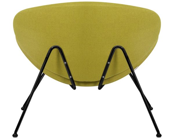 Кресло дизайнерское DOBRIN EMILY, светло-зеленая ткань AF3, черное основание — изображение 5