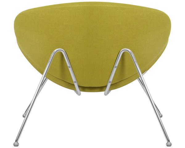 Кресло дизайнерское DOBRIN EMILY, светло-зеленая ткань AF3, хромированная сталь — изображение 5