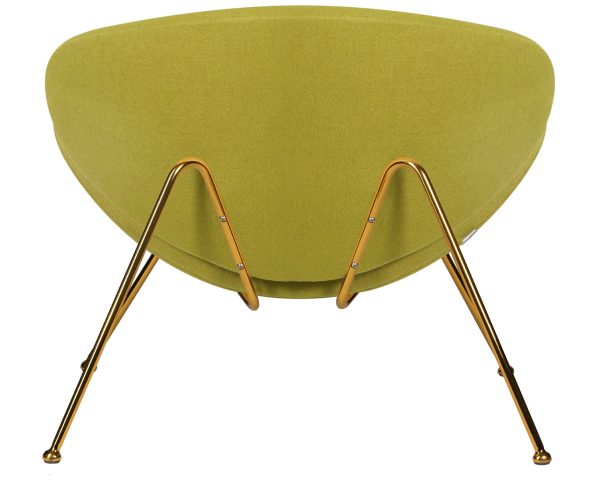 Кресло дизайнерское DOBRIN EMILY, светло-зеленая ткань AF3, золотое основание — изображение 5
