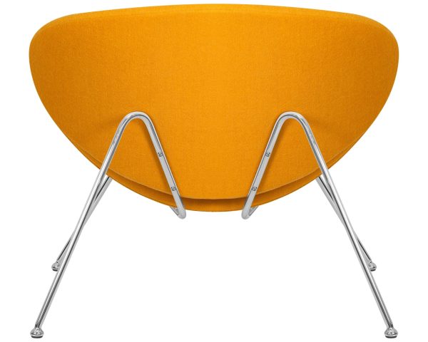 Кресло дизайнерское DOBRIN EMILY, желтая ткань AF13, хромированная сталь — изображение 5