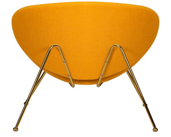 Кресло дизайнерское DOBRIN EMILY, желтая ткань AF13, золотое основание — изображение 5