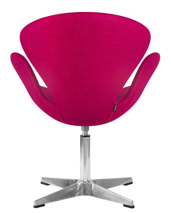 Кресло дизайнерское DOBRIN SWAN, бордо ткань AF5, алюминиевое основание — изображение 5