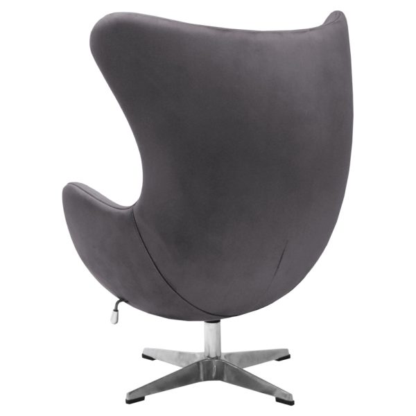 Кресло EGG STYLE CHAIR тёмно-серый, искусственная замша — изображение 5