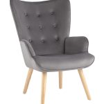 Кресло Хью велюр серый