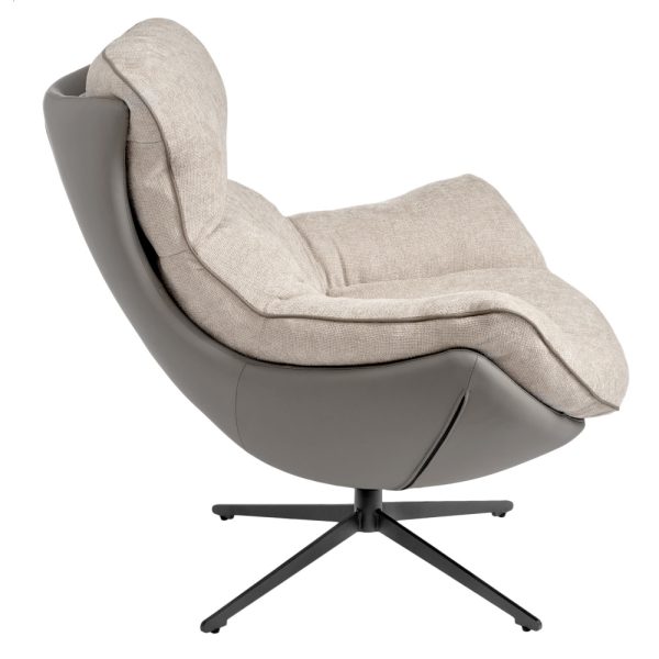 Кресло HUG светло-серый, экокожа, шенилл — изображение 4