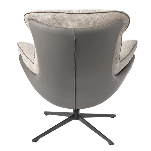 Кресло HUG светло-серый, экокожа, шенилл — изображение 5