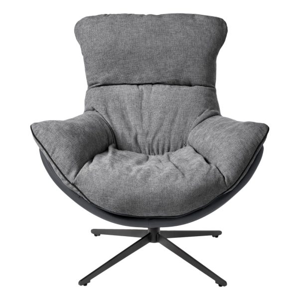 Кресло HUG тёмно-серый, экокожа, шенилл — изображение 4