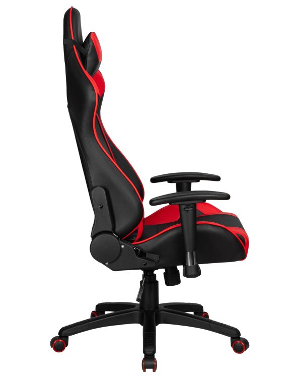 Кресло игровое DOBRIN BRIAN, черно-красная экокожа — изображение 3