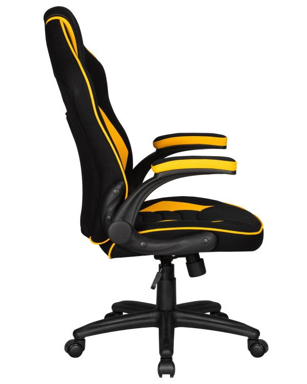 Кресло игровое DOBRIN RICK, черно-желтая ткань — изображение 3